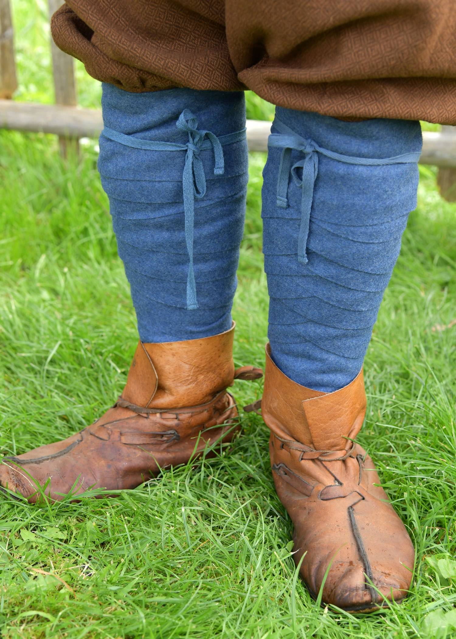 Viking Beenwikkels – Gevilte Wolmix, Blauw Melange bandages