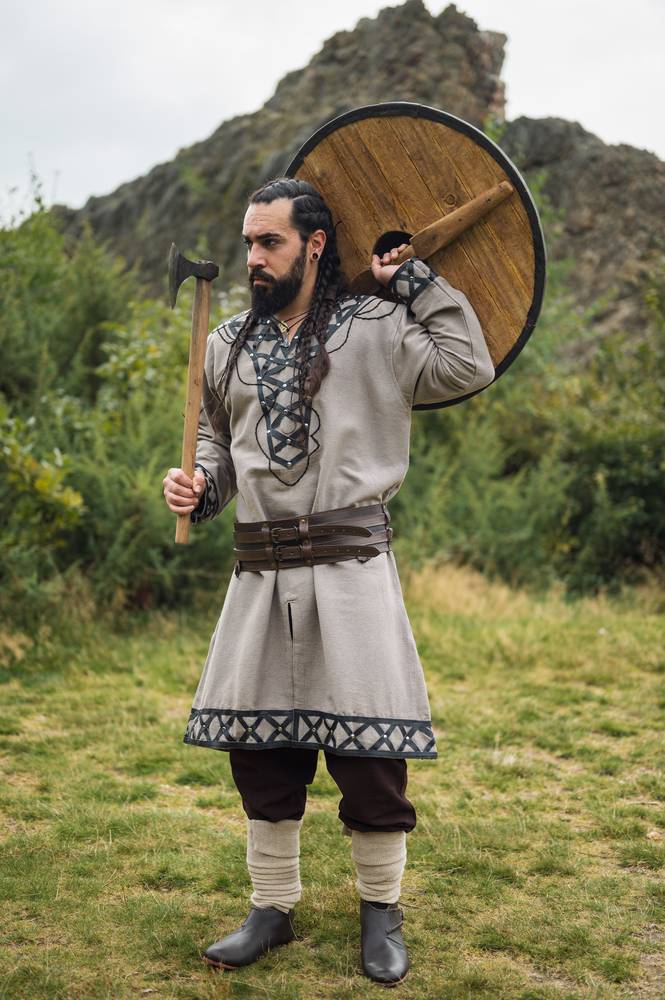 ​Wikinger Wadenwickel Satz in Gradmotiv und Hanf.