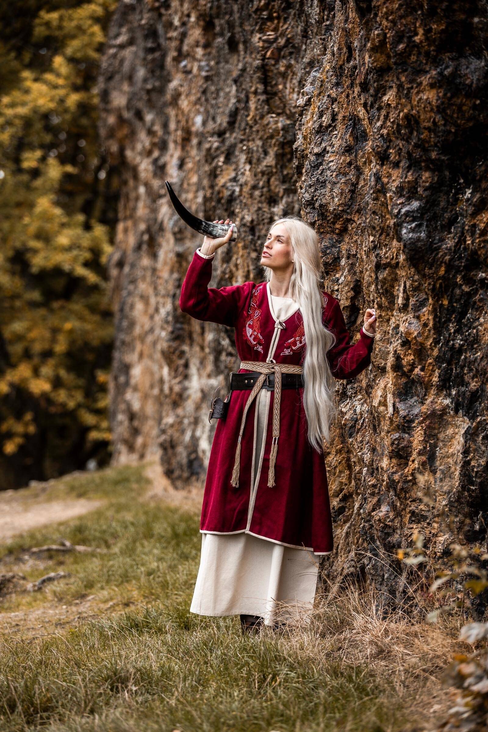 Viking Birka dames wollen jas, rood