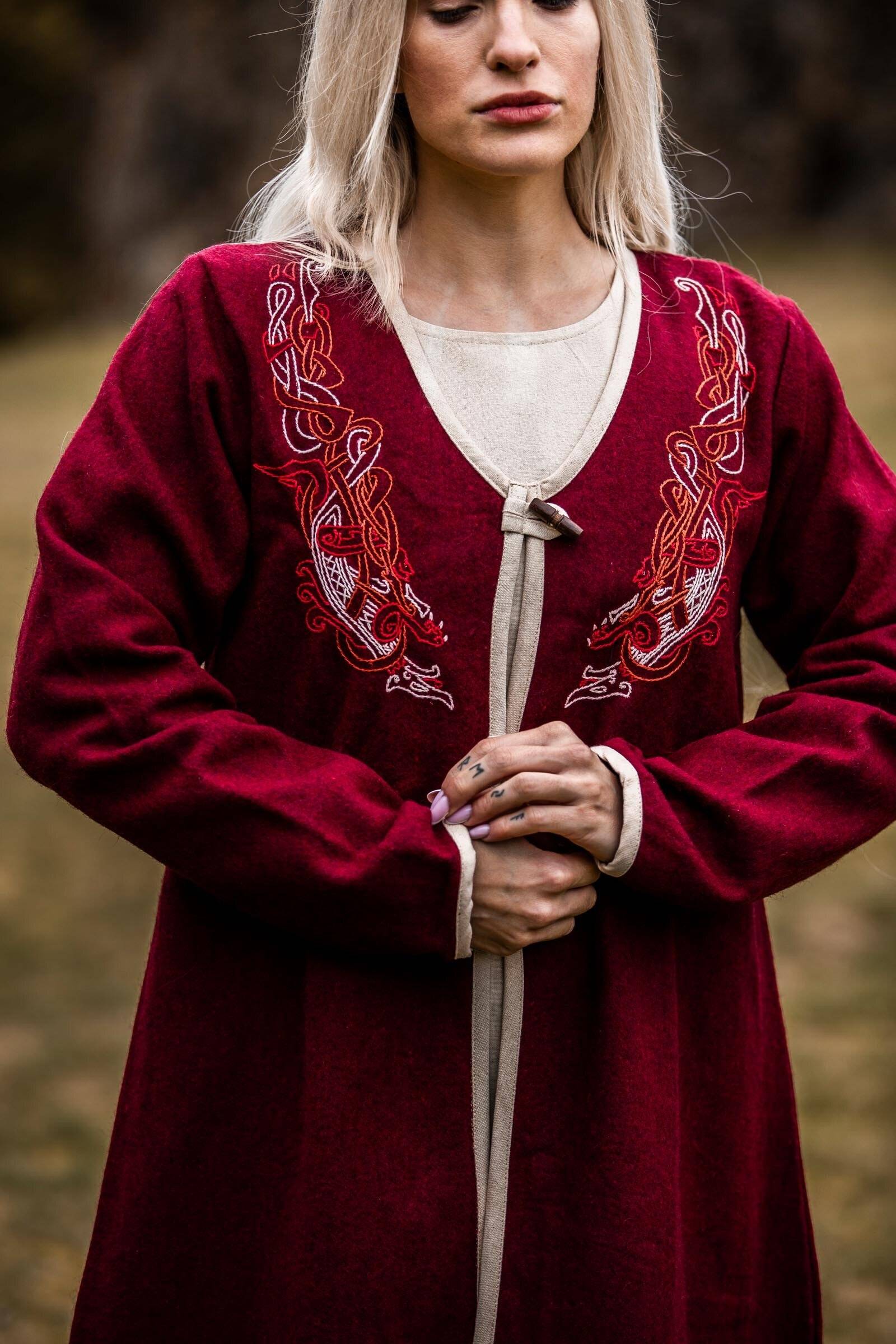 Viking Birka dames wollen jas, rood