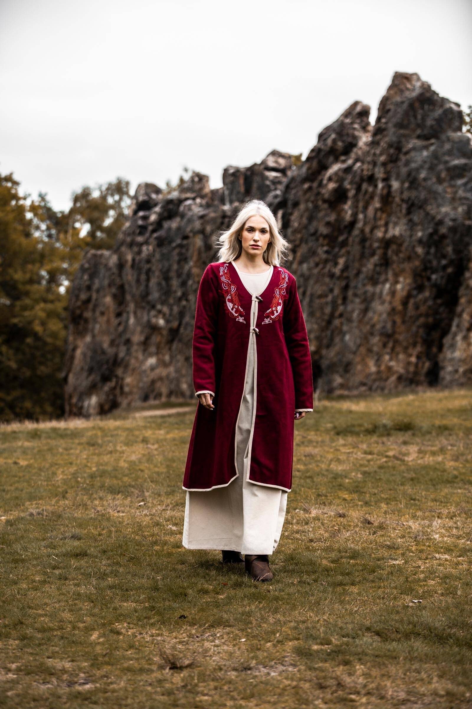Viking Birka dames wollen jas, rood