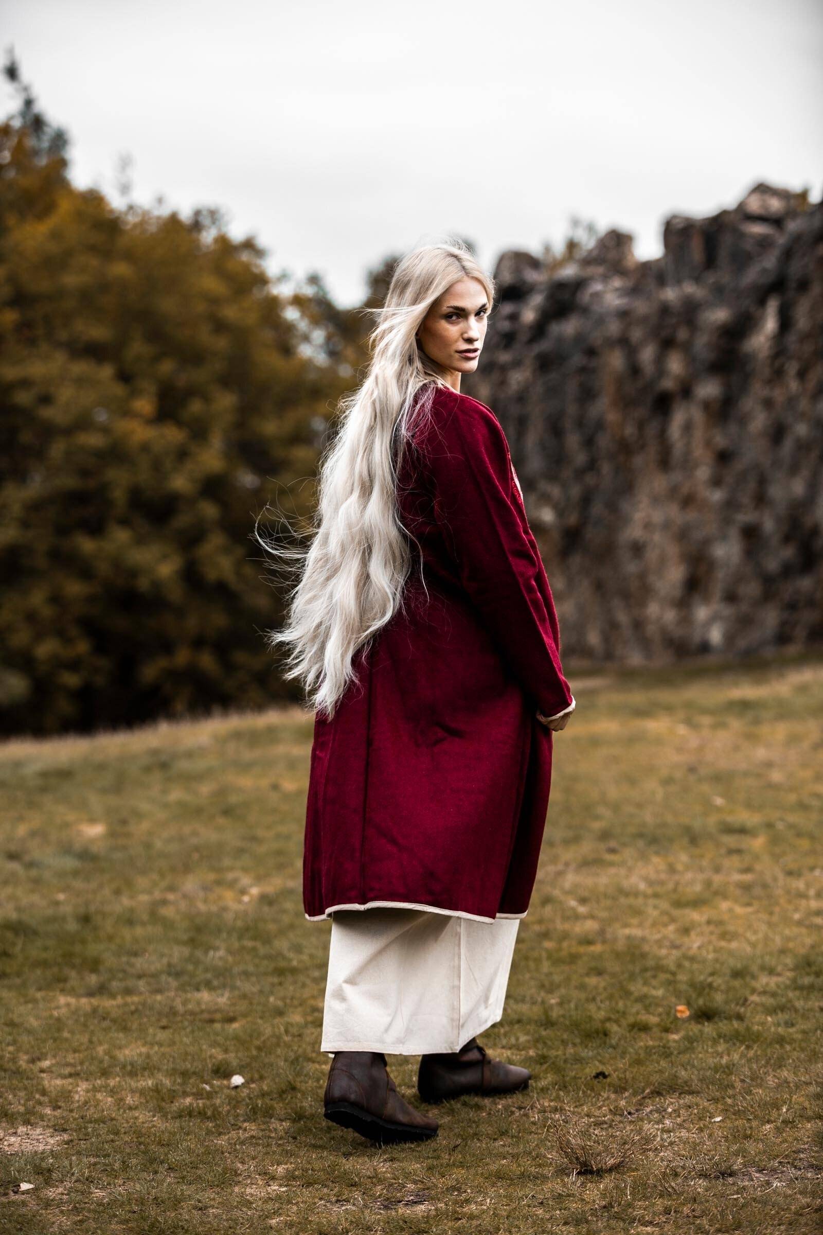 Viking Birka dames wollen jas, rood