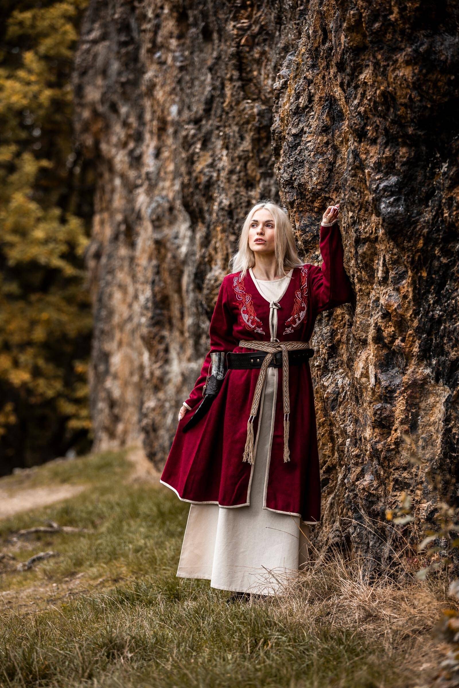 Viking Birka dames wollen jas, rood