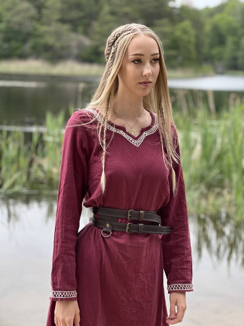 Viking Leren Dubbele Riem in Bruin