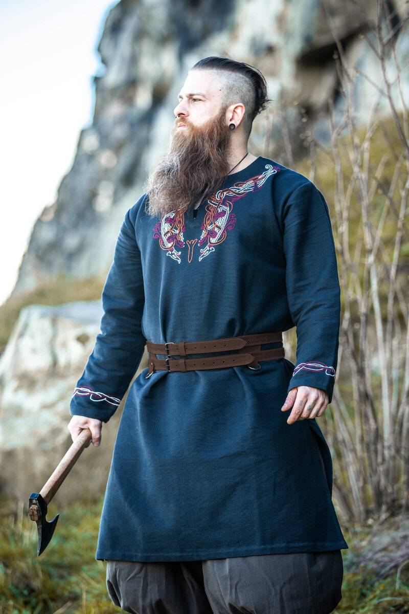 Viking Leren Dubbele Riem in Bruin