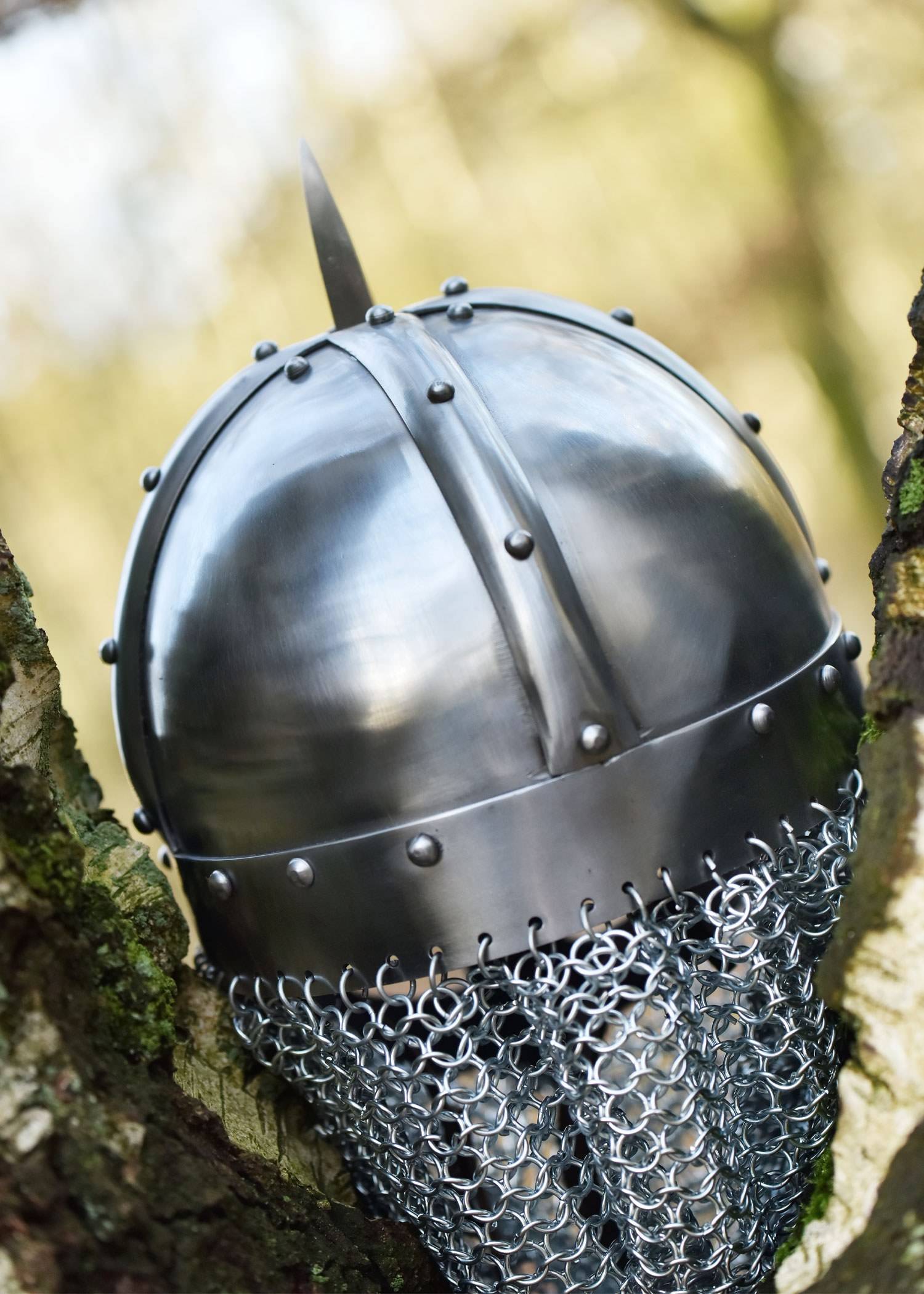 Viking Brilhelm 10e eeuws met maliënkolder, 2 mm staal