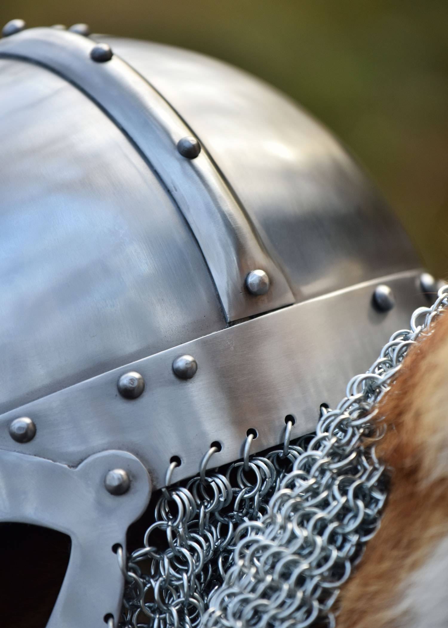 Viking Brilhelm 10e eeuws met maliënkolder, 2 mm staal