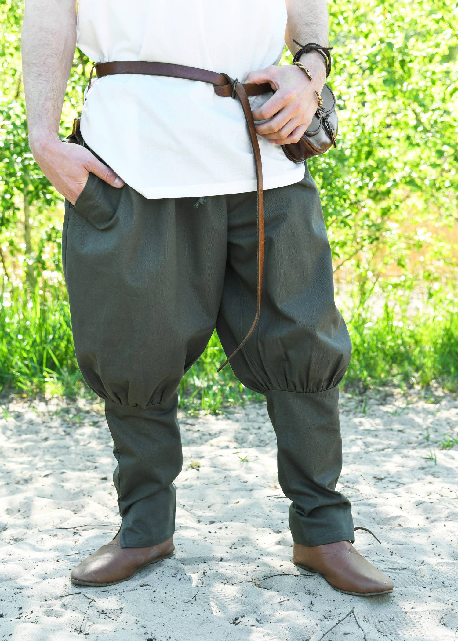 Viking broek / Russische broek, donker olijfgroen