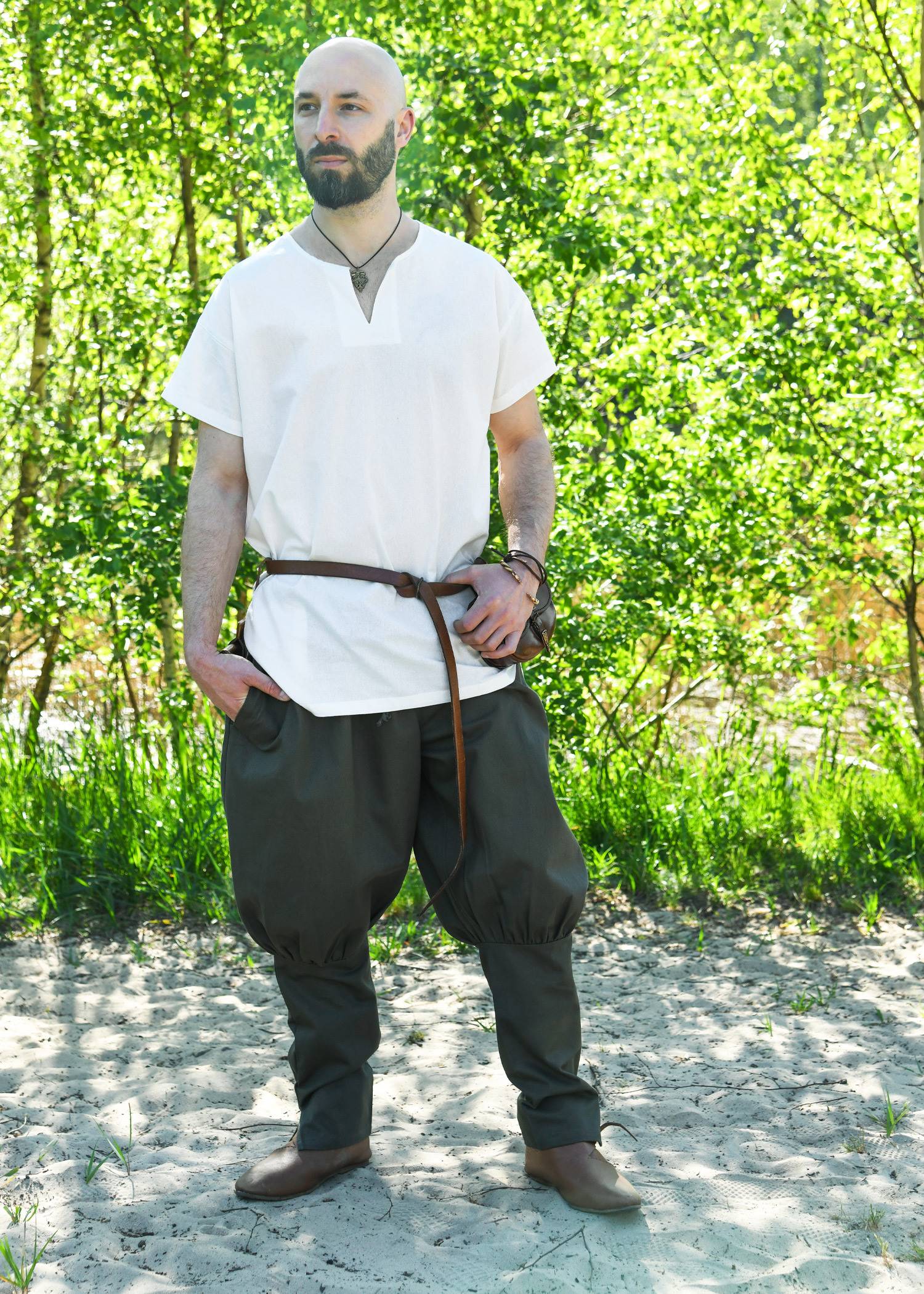 Viking broek / Russische broek, donker olijfgroen