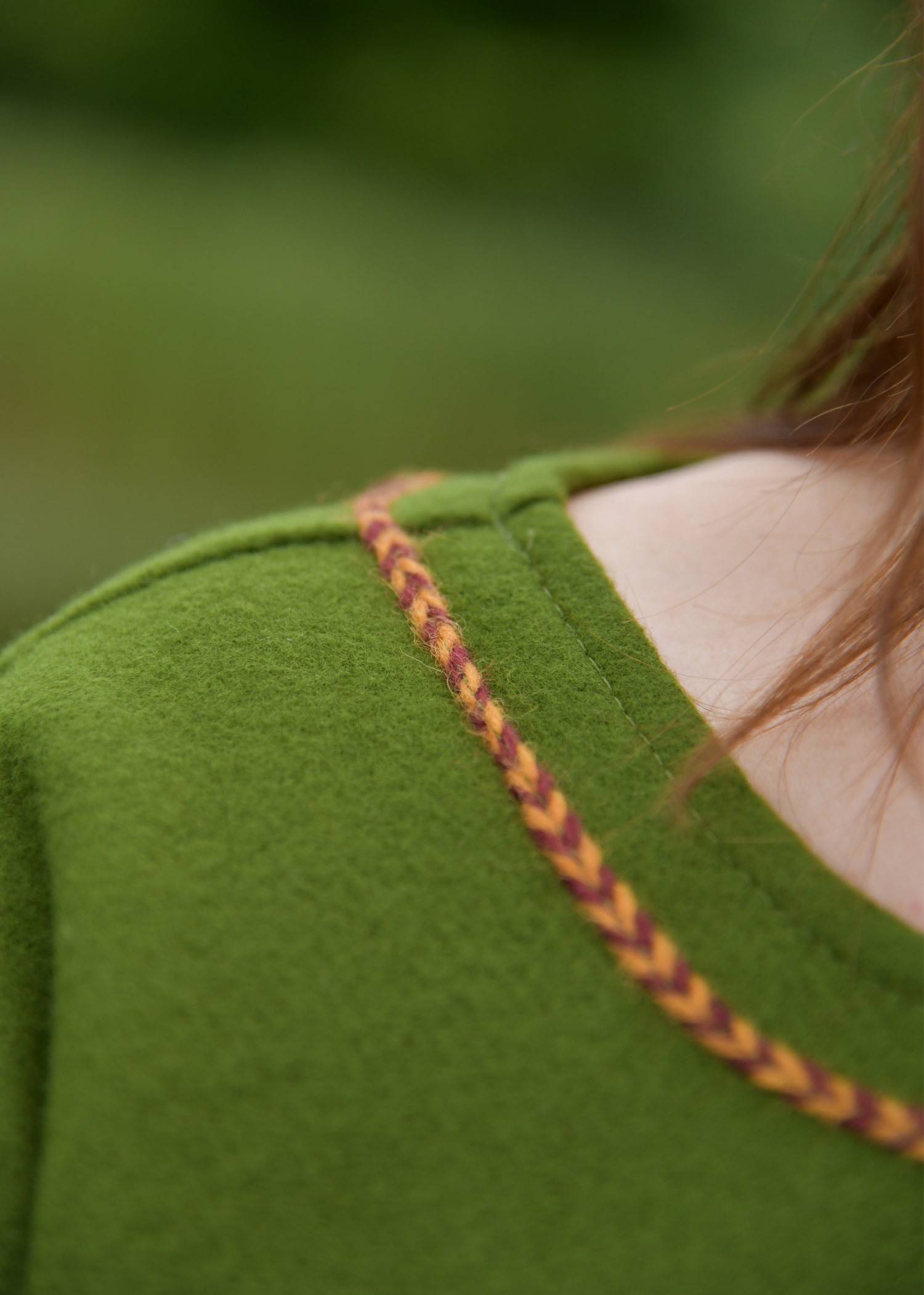 Viking Jurk Aslaug, 100% wollen jurk in groen