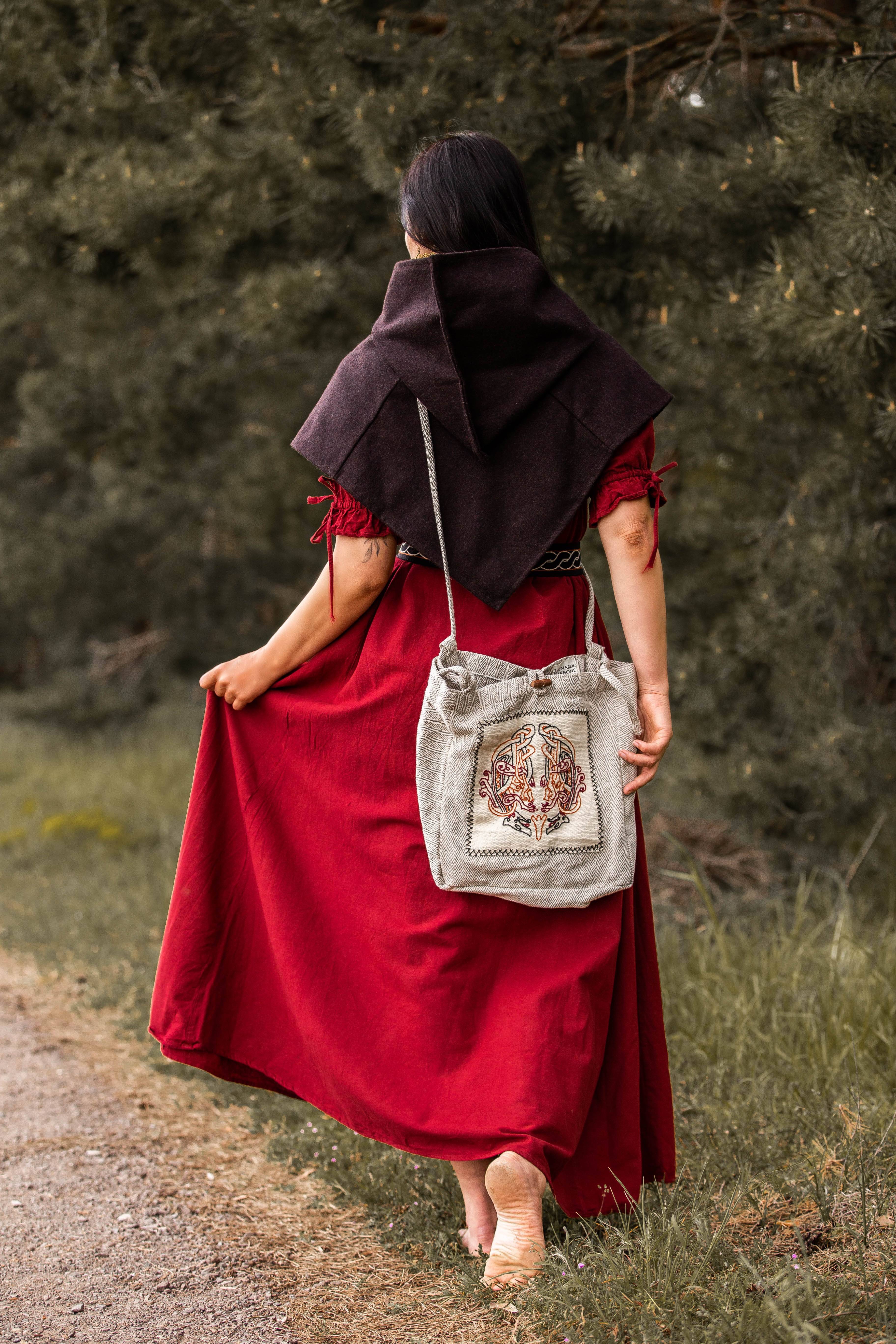 Schoudertas met Vikingborduurwerk