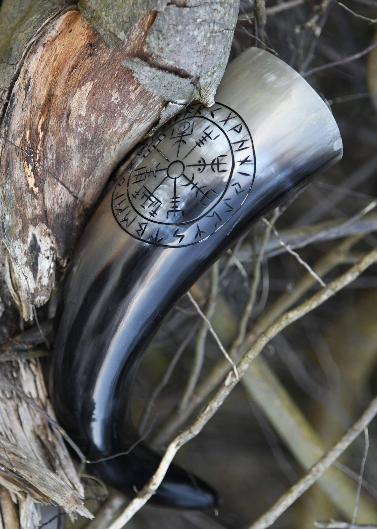 Viking Drinkhoorn met Standaard Vegvísir