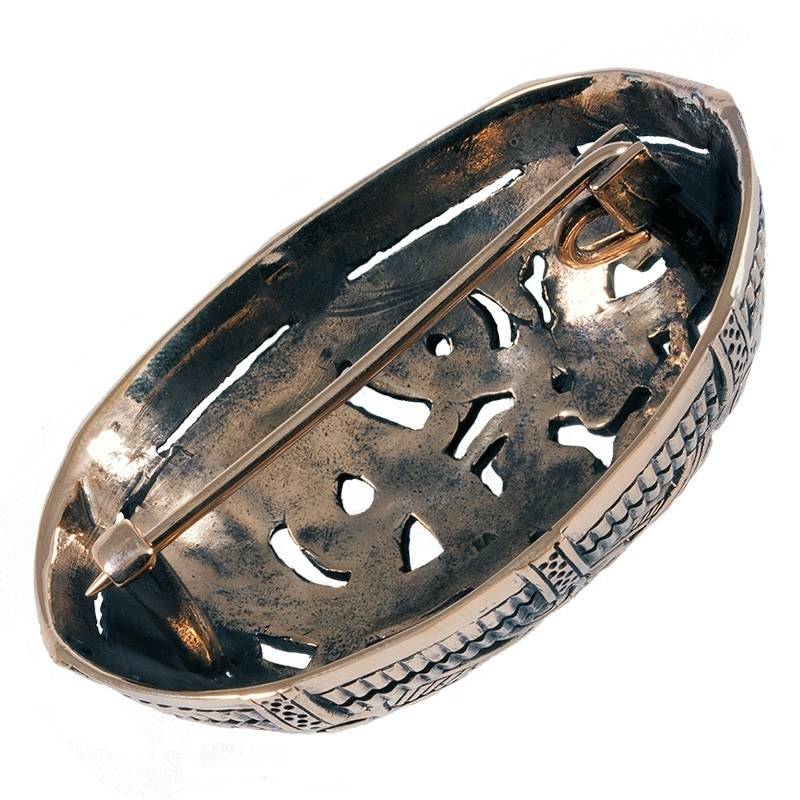 Viking Schildpad - Ovaal Fibula in Brons