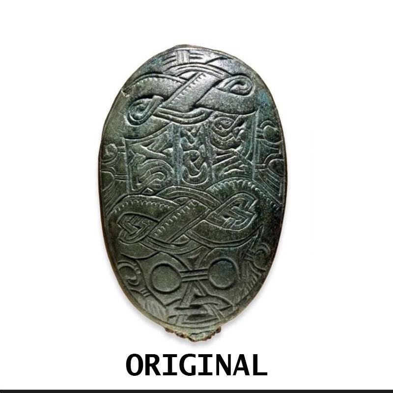 Viking Schildpad-Ovaal Fibula in Brons, 7e-8e eeuws