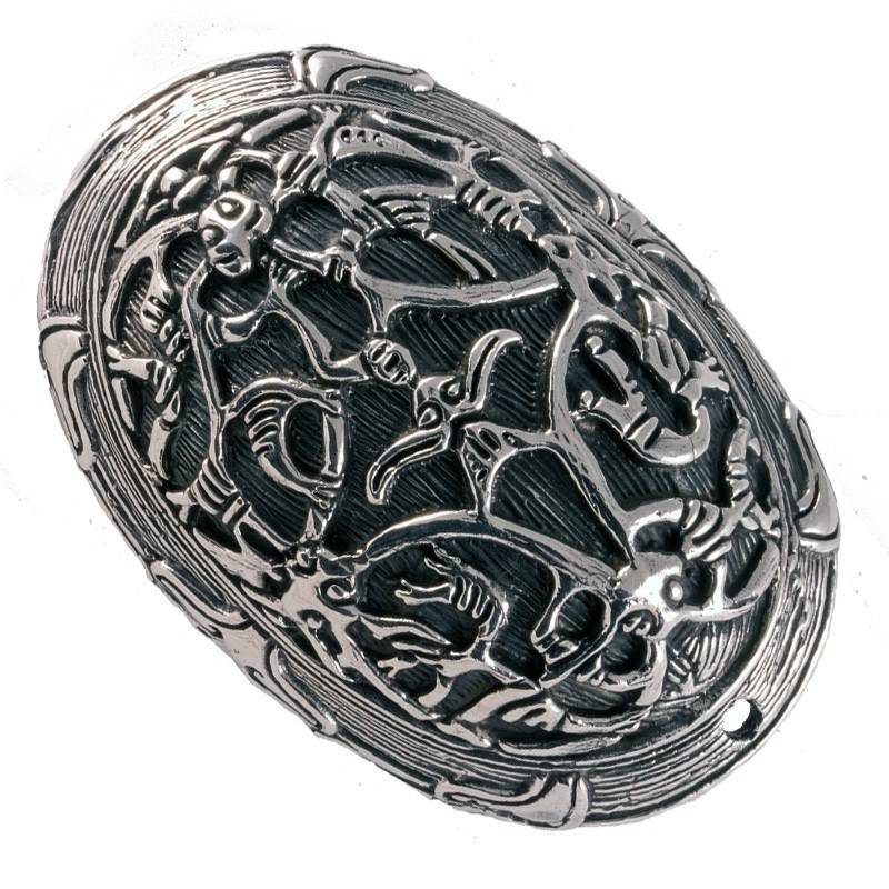 Viking Schildpad Ovaal Fibula in Zilver (925er), 10e eeuws