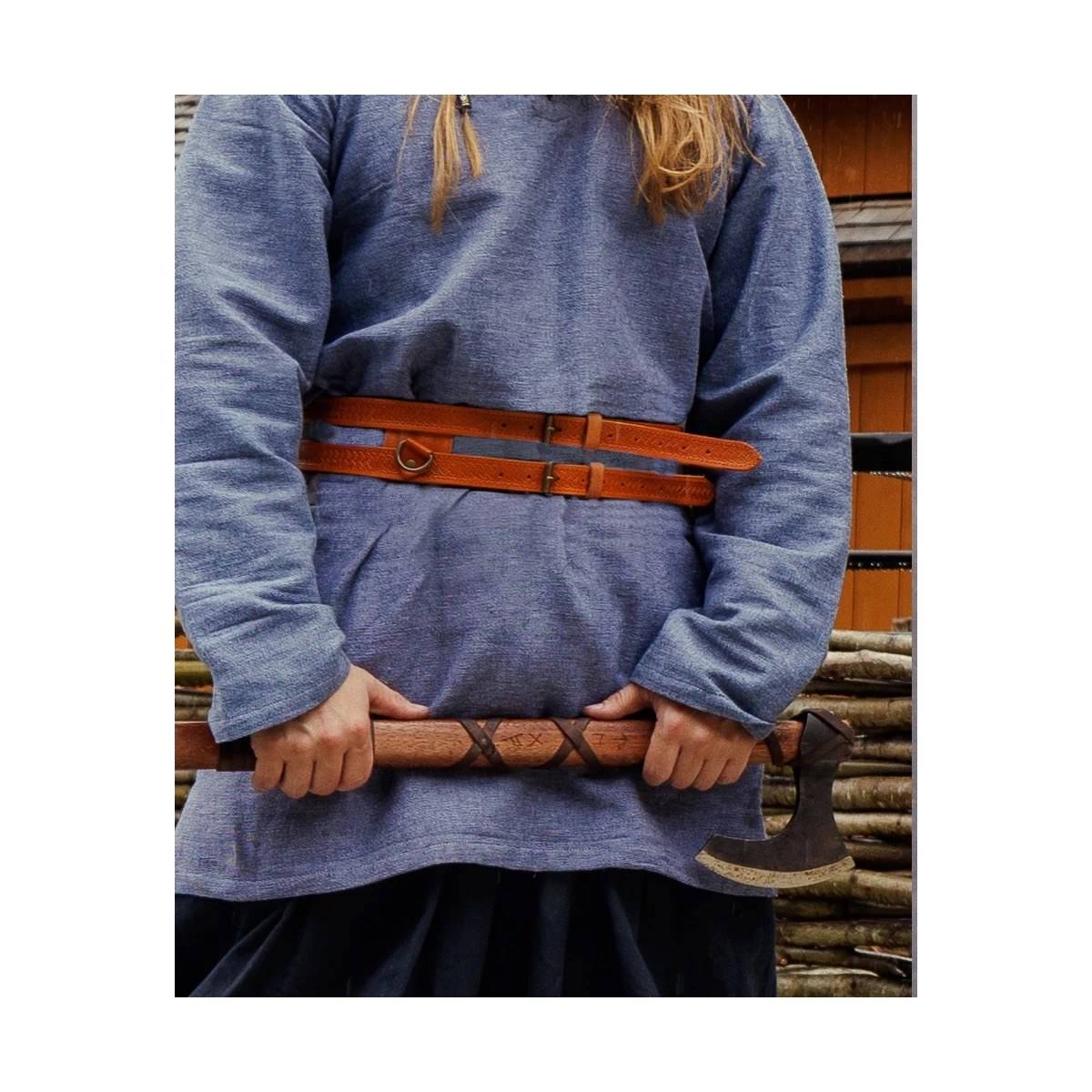 Viking lederen dubbele Riem in cognac Bruin