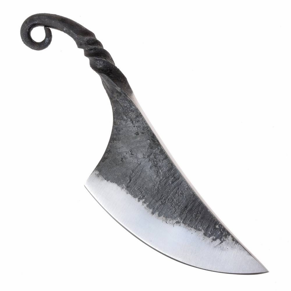 Viking Halsmes / gesmeed mes gezwarte kling en schede