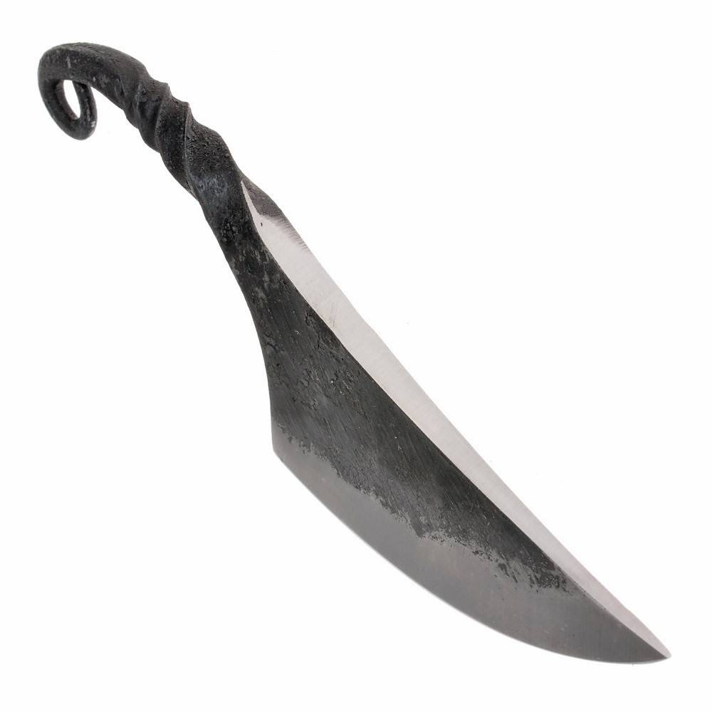 Viking Halsmes / gesmeed mes gezwarte kling en schede
