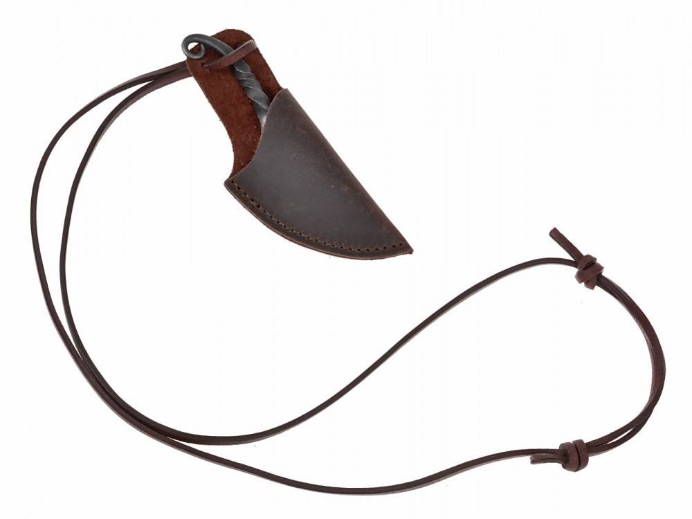 Viking Halsmes / gesmeed mes gezwarte kling en schede