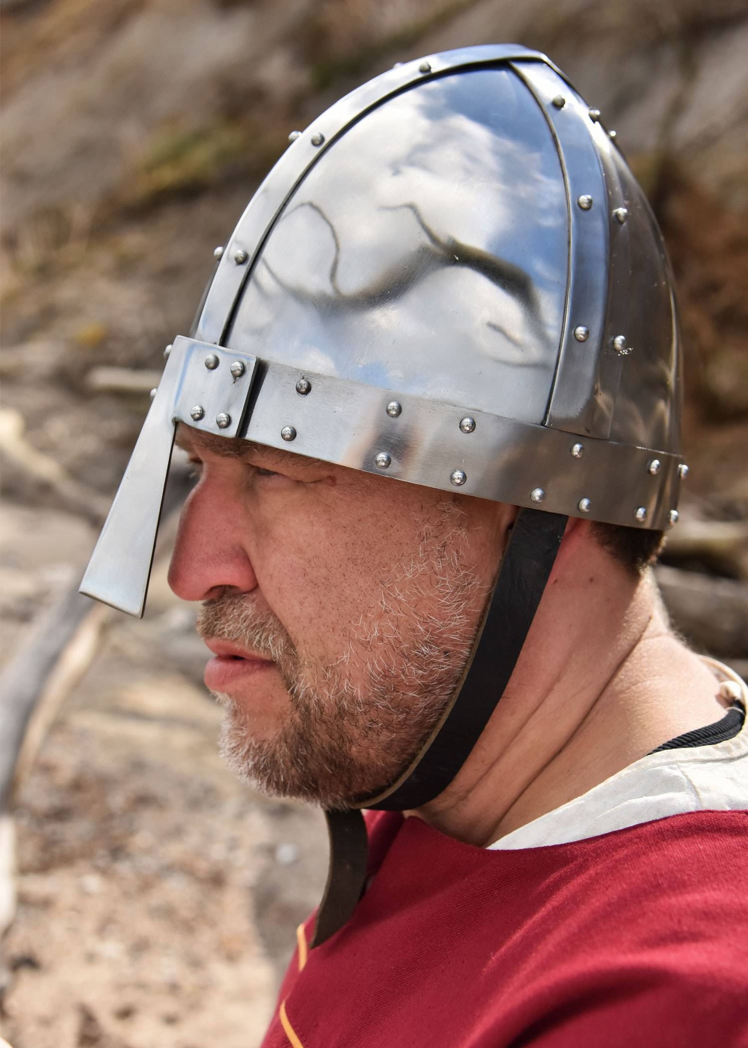 Normandische Spangenhelm, 2mm staal, in M en L.