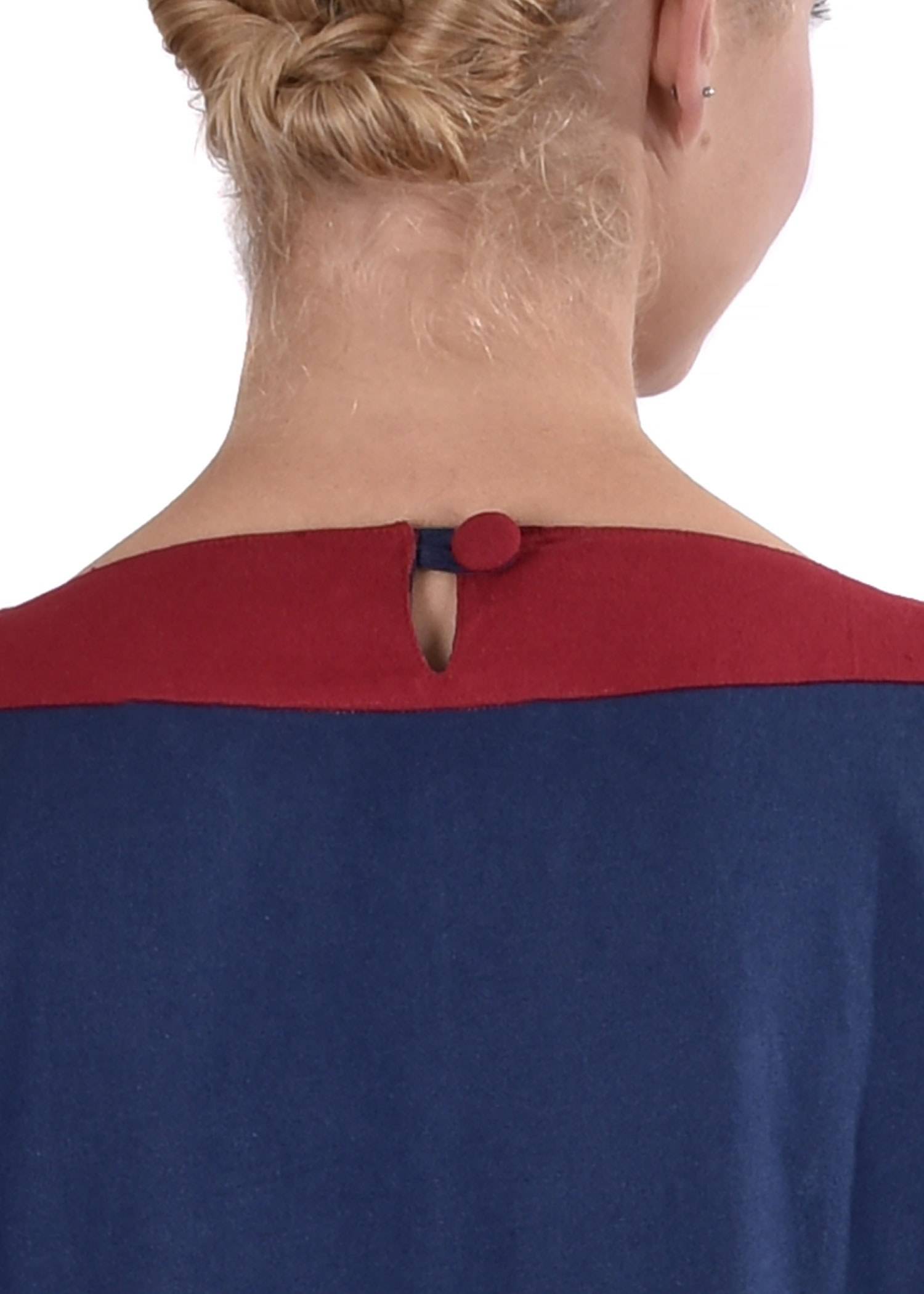 Wikinger, Frühmittelalterliches Kleid in Blau/Rot aus den 6Jh. - 9Jh.