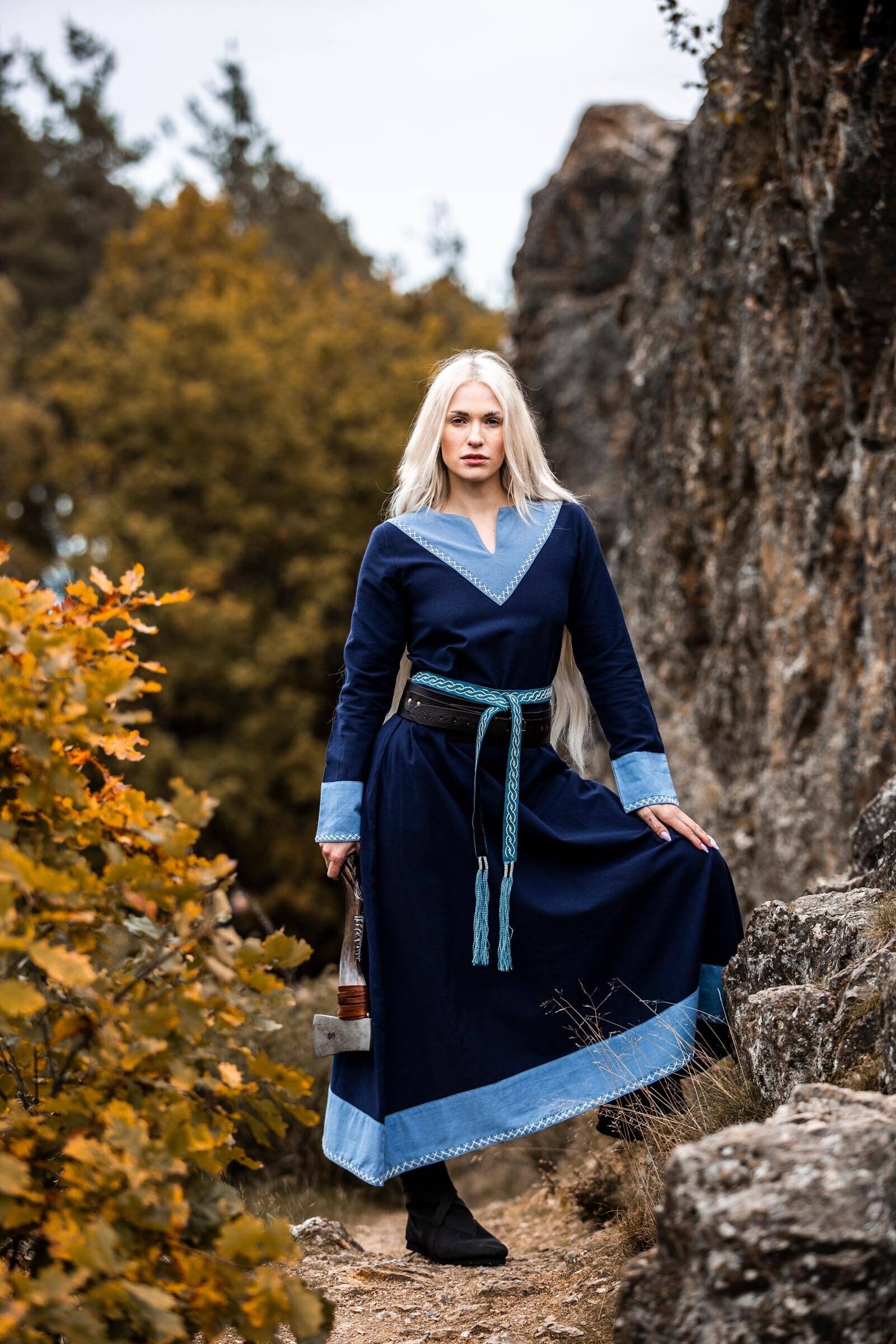 Wikinger Kleid in Blau