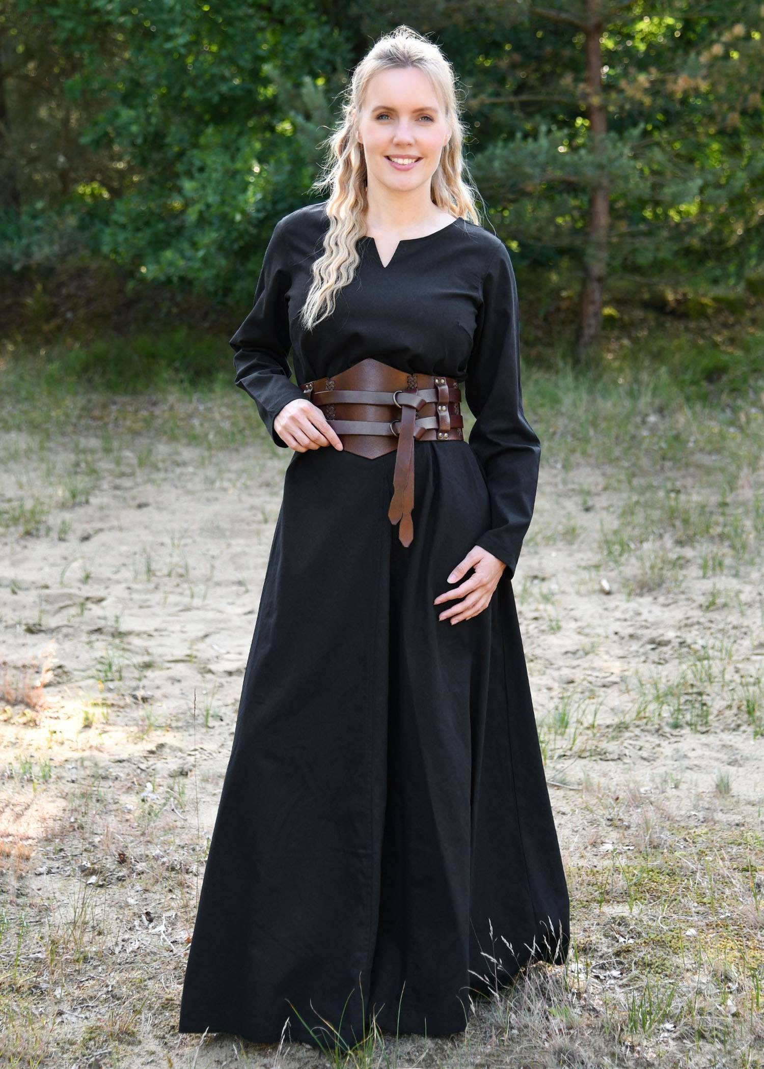 ​Leichtes Mittelalter Kleid, Wikingerkleid, schwarz.