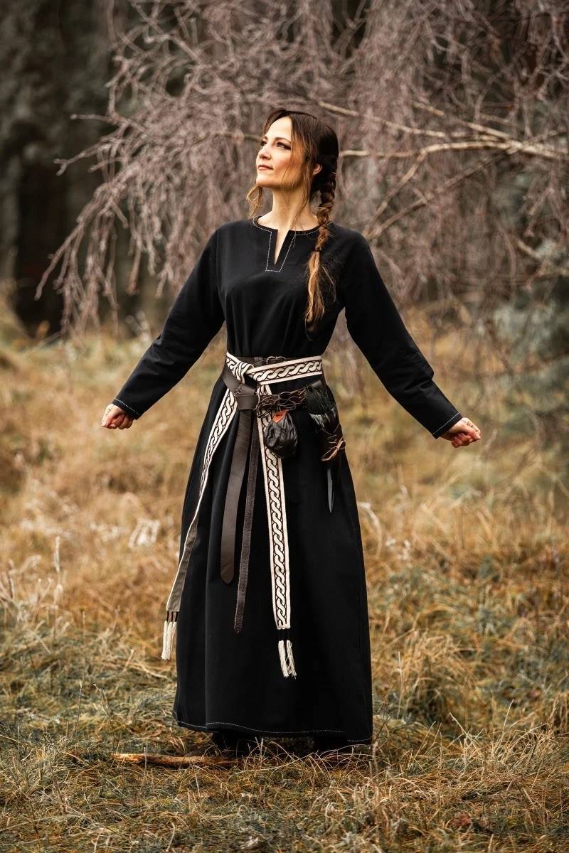 Wikinger Unterkleid in Schwarz