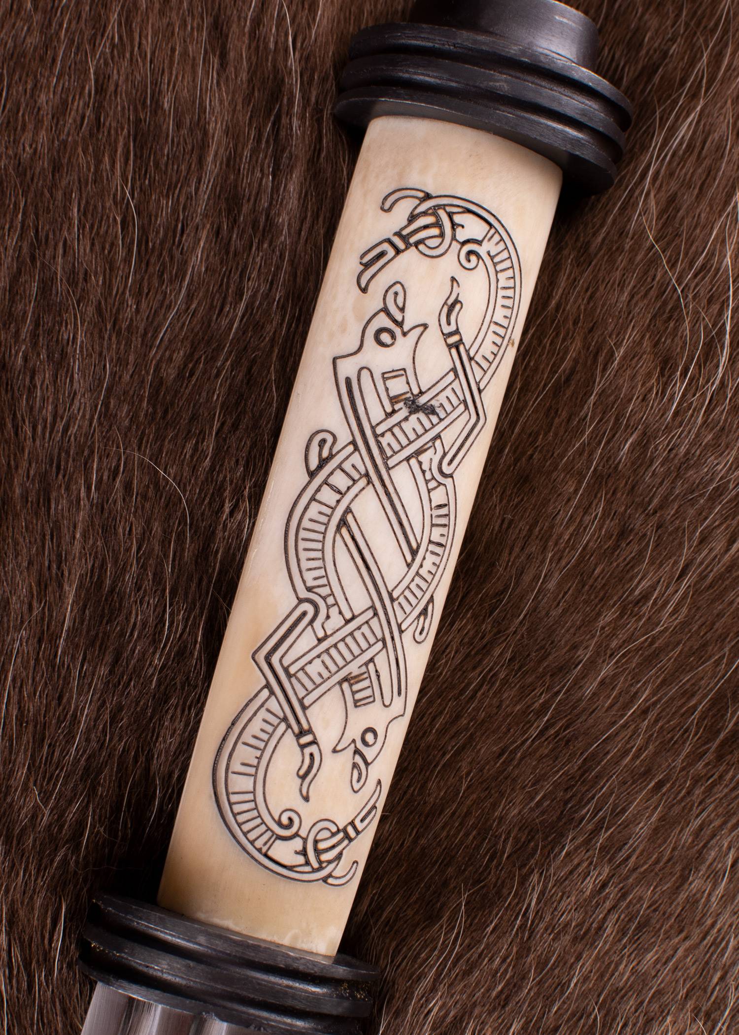 Viking Jelling-Stijl Langsax met Benen Grip en Schede, 10e eeuws