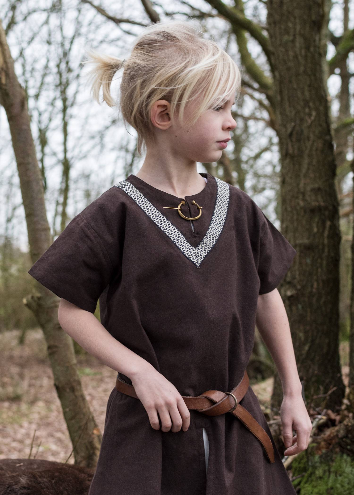 ​Middeleeuwse - Viking Kinder Tuniek in Bruin