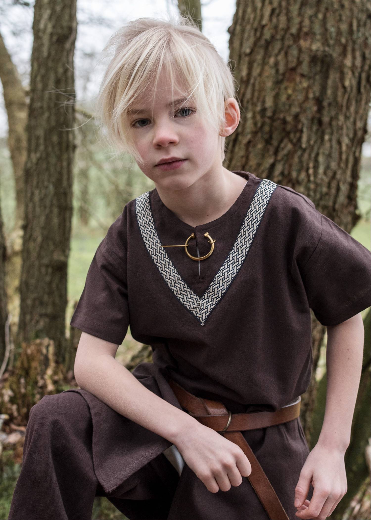 ​Middeleeuwse - Viking Kinder Tuniek in Bruin