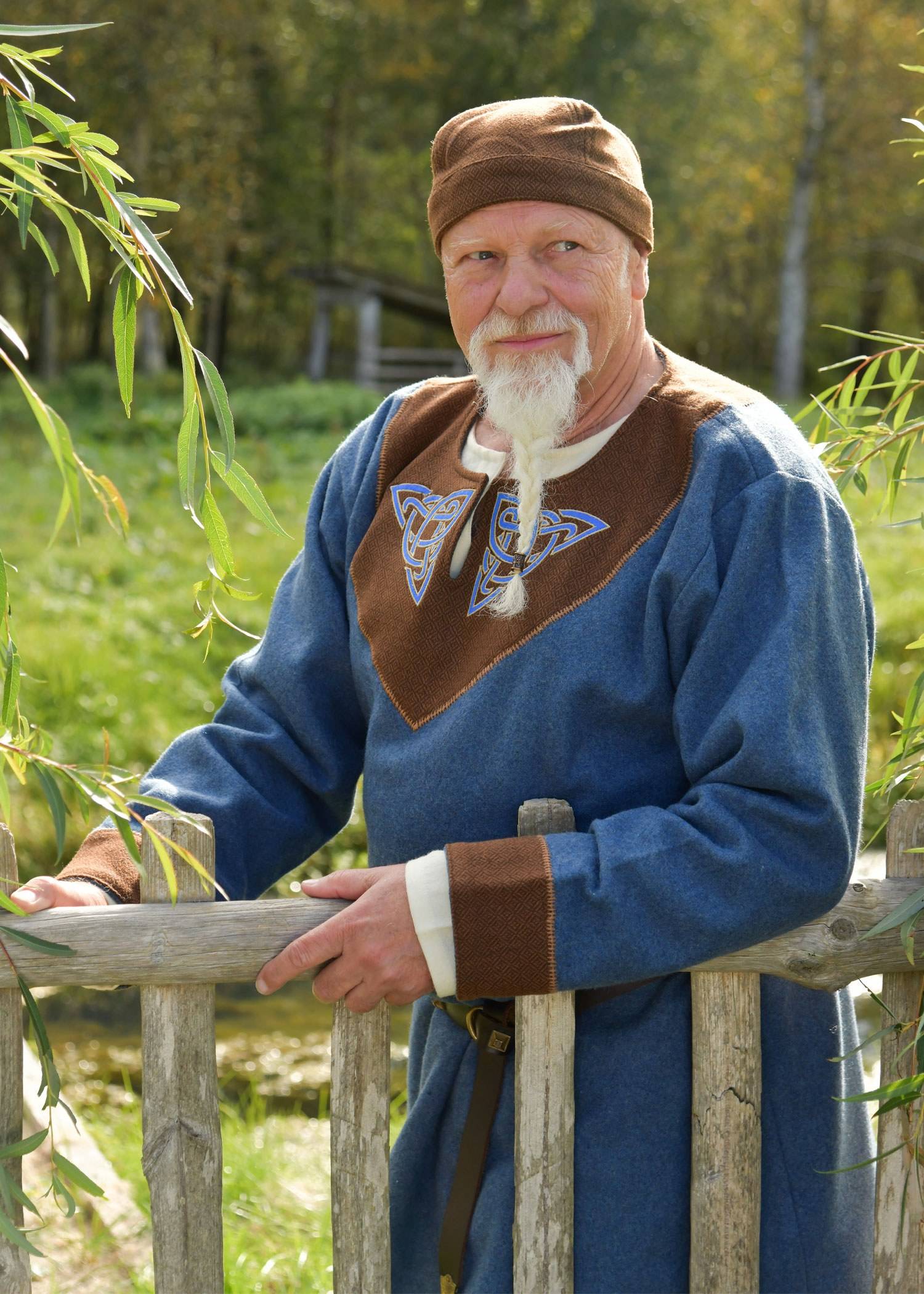 Vikingmuts Floki, 100% wol, ruitvormige keperbinding, bruin/bruin