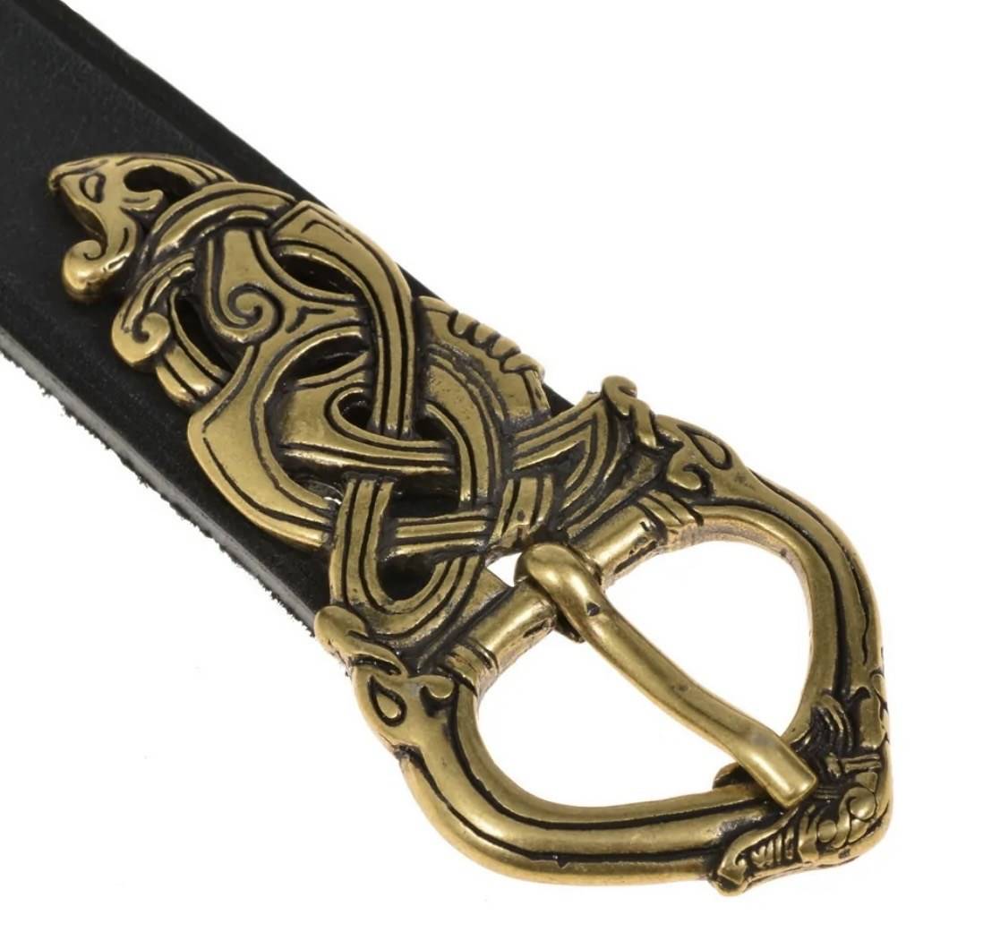 Vikingriem met klinknagelgesp - 3 cm