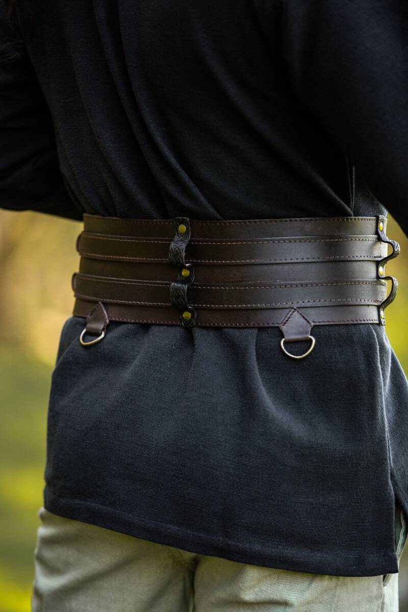 ​Viking Riemgordel in Donkerbruin Leder