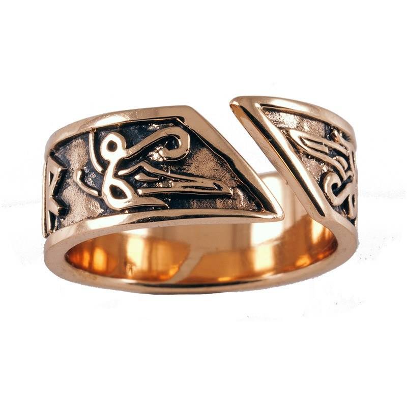 Wikinger Rune Ring Bronze Klein