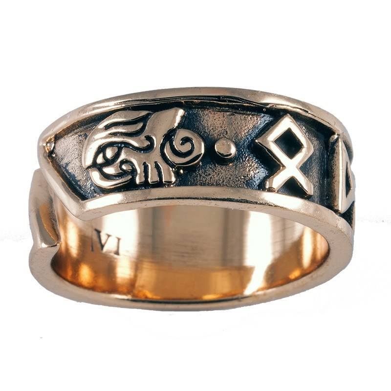 Viking Runen Ring Brons Groot