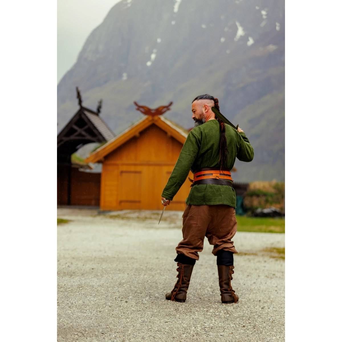 Viking Rus broek in 100% linnen in Bruin