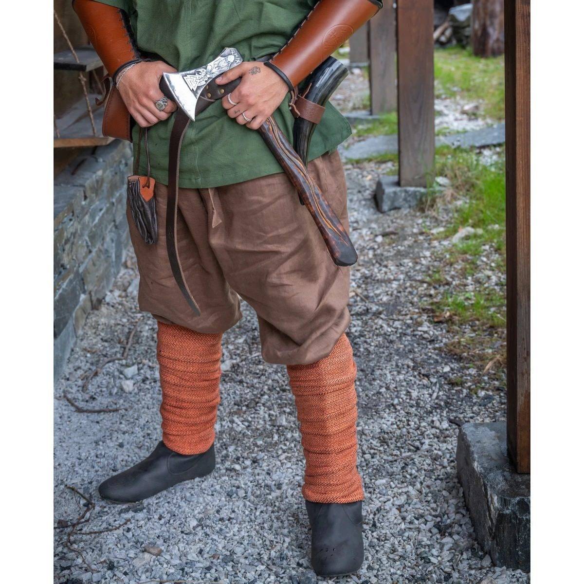 Viking Rus broek in 100% linnen in Bruin