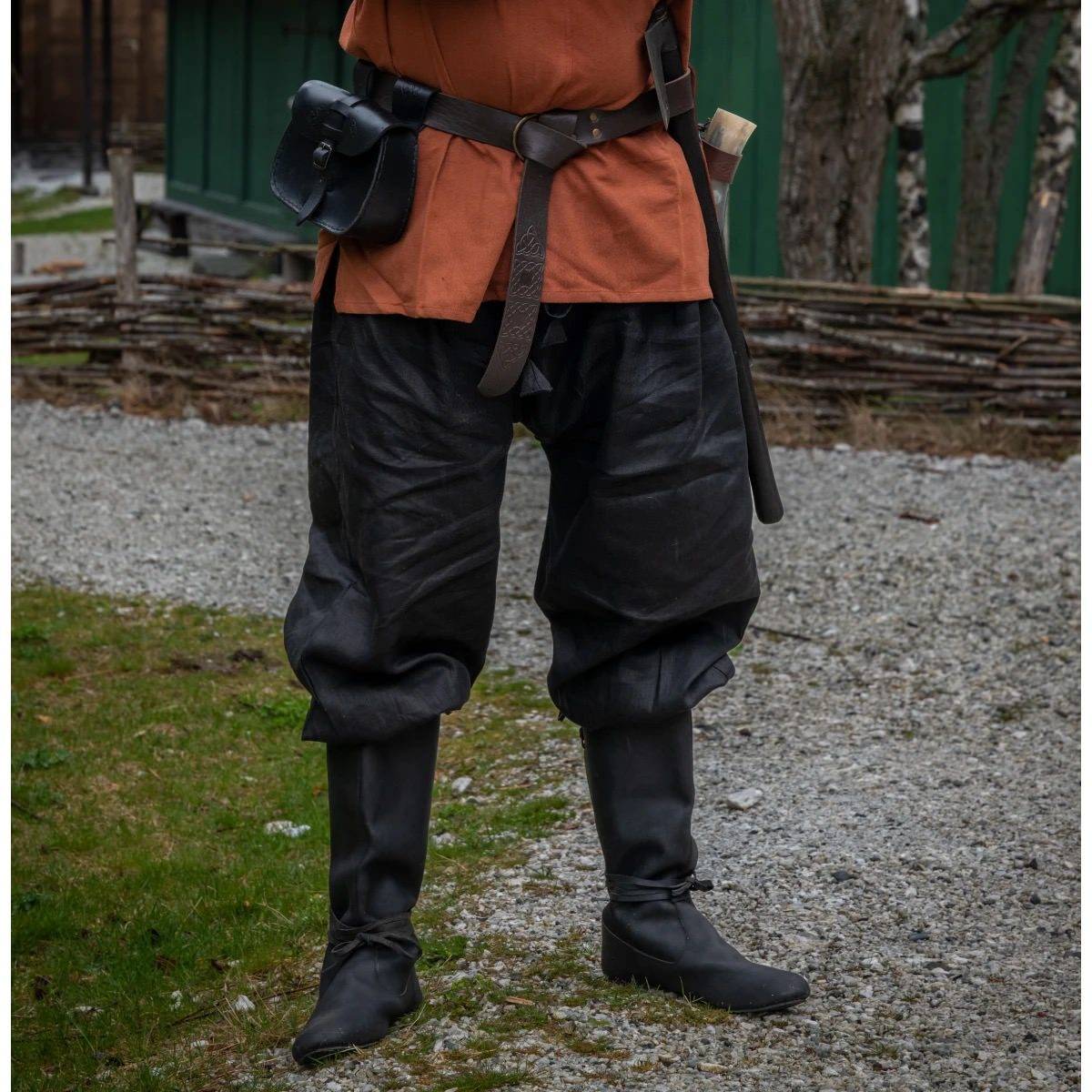 Wikinger Rushose in Leinen in Schwarz