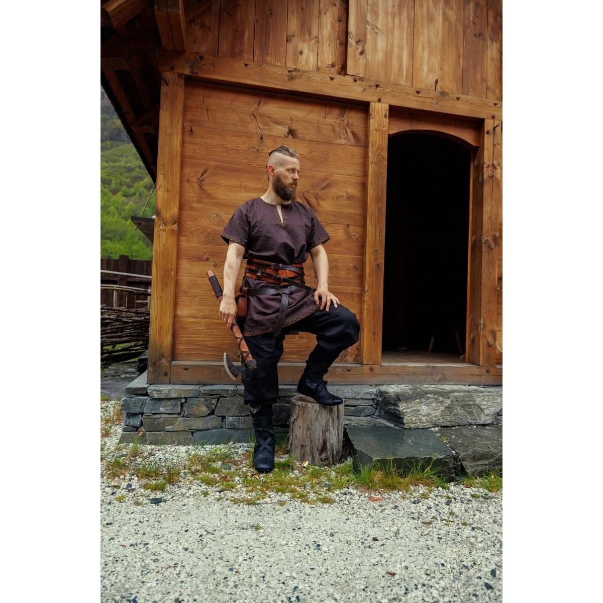 Wikinger Rushose in Leinen in Schwarz