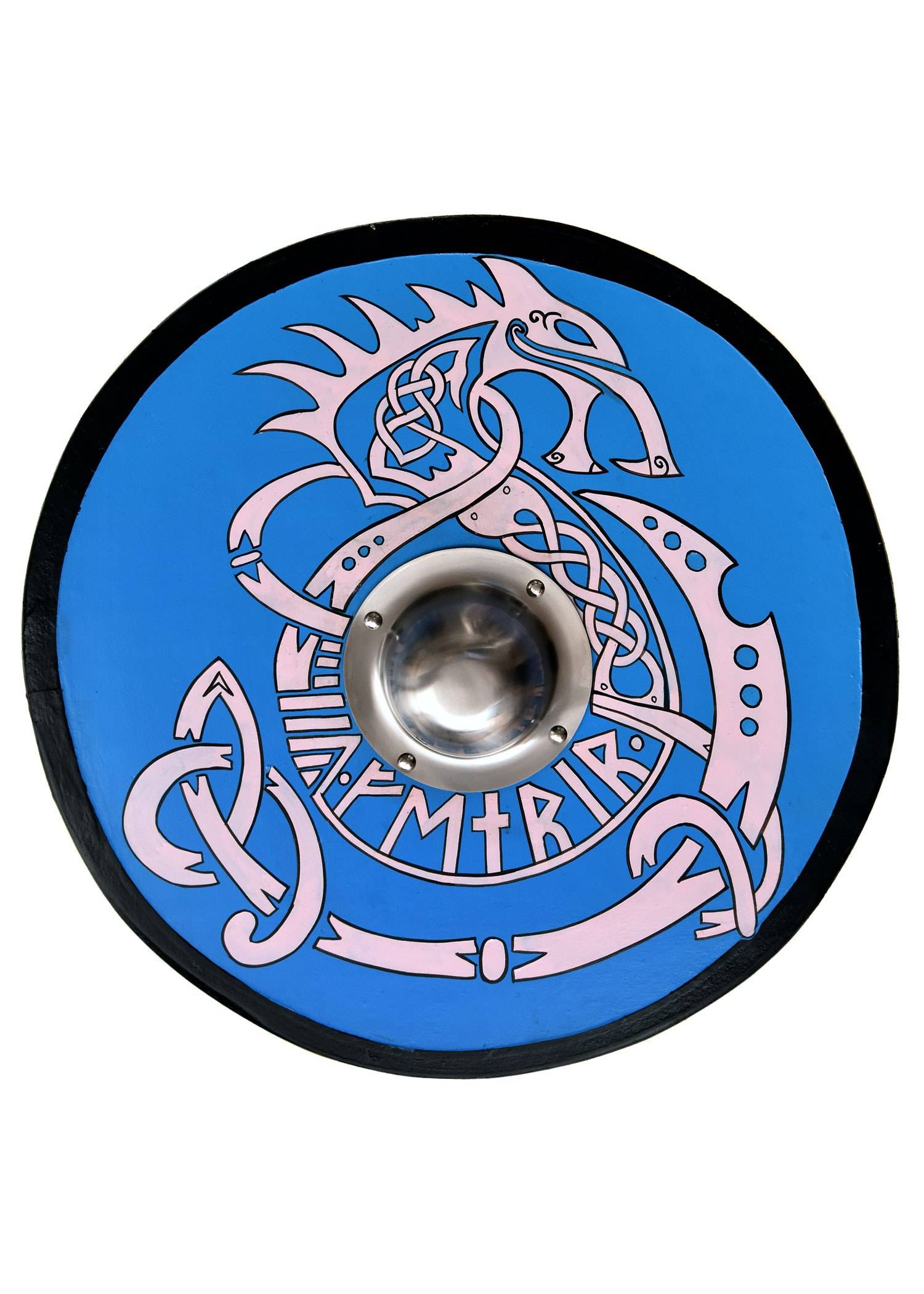 Viking Rondschild met Fenrir motief, handbeschilderd, 61 cm, (deco)