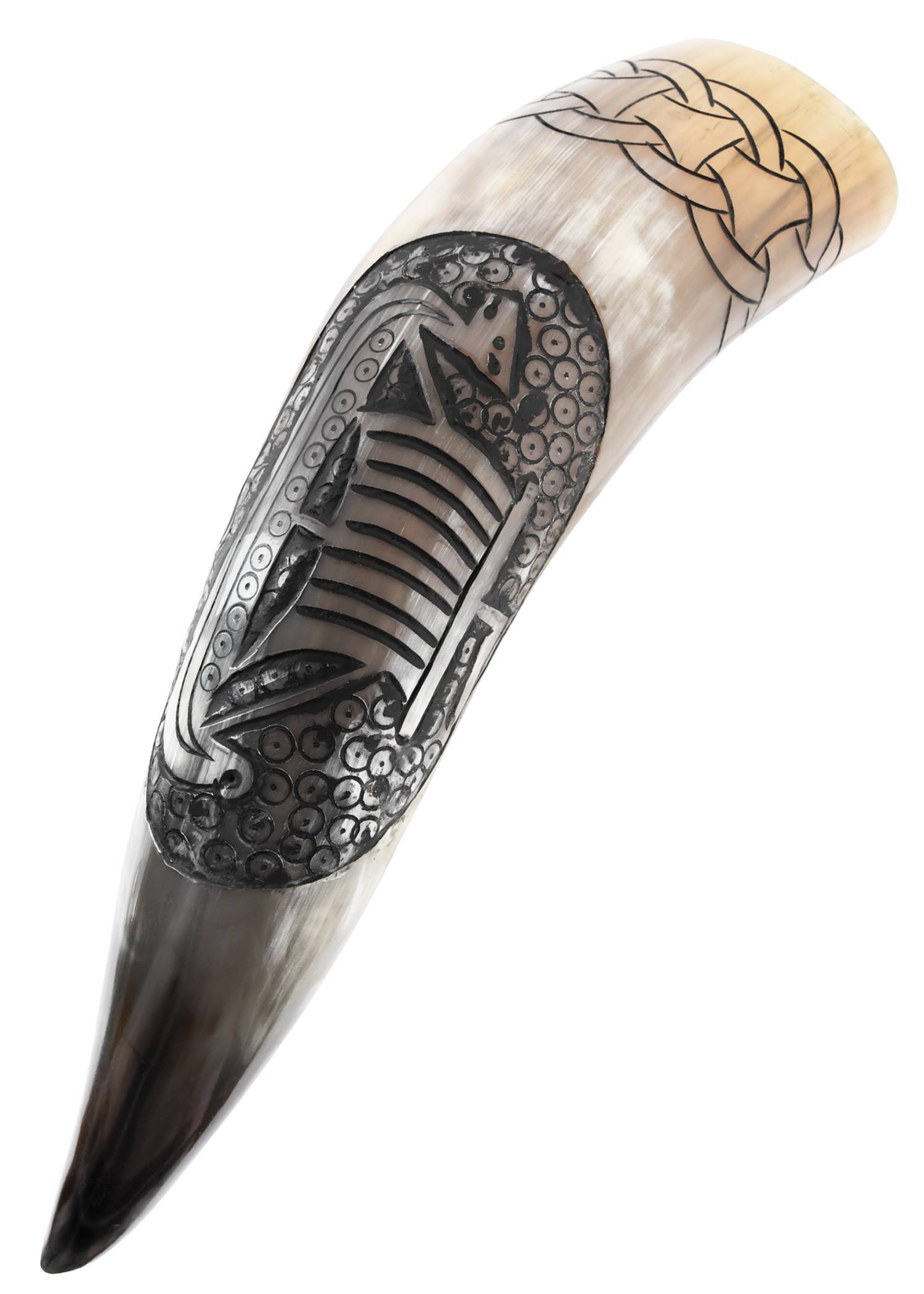 Viking Drinkhoorn met Vikingschipmotief