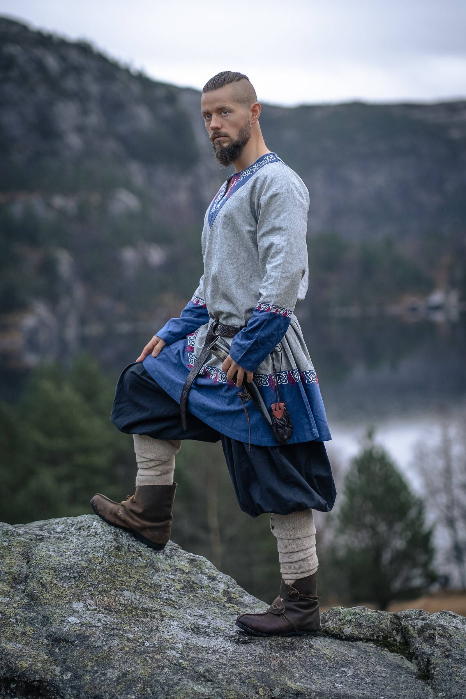 Vikingtuniek in Grijs-Blauw