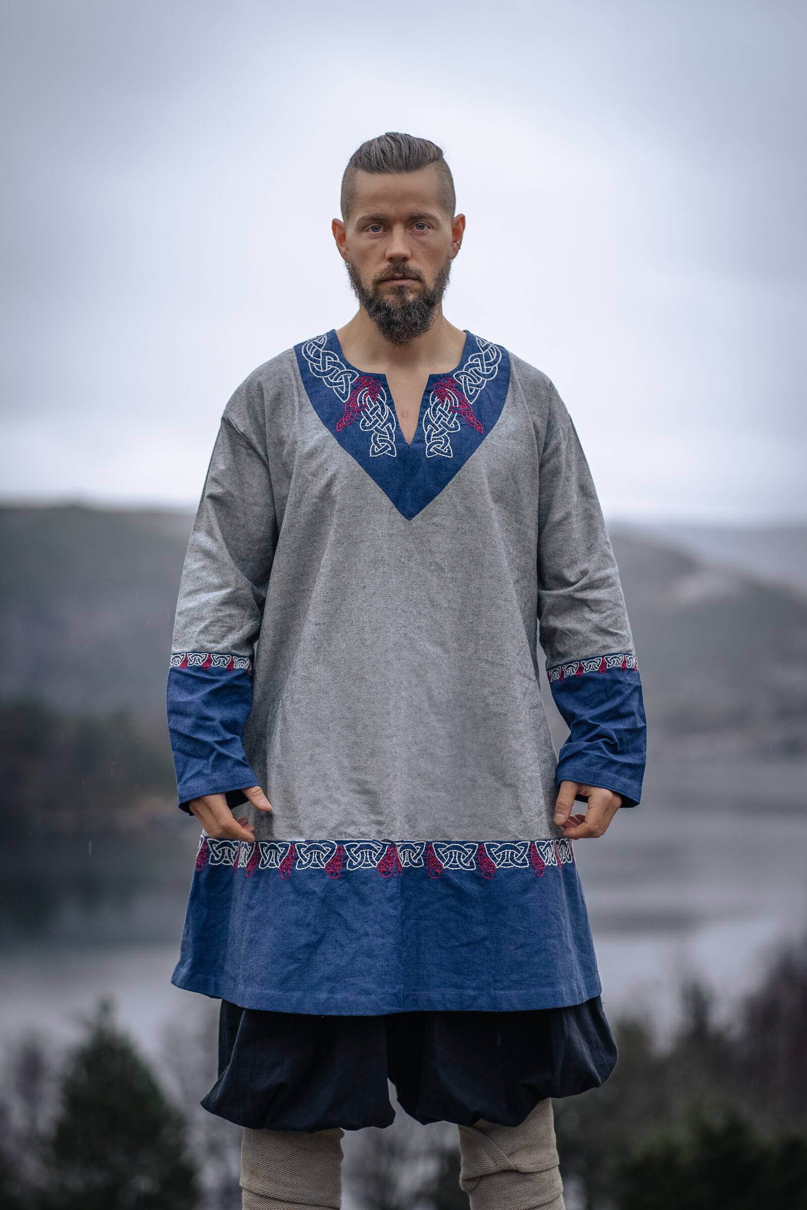 Vikingtuniek in Grijs-Blauw