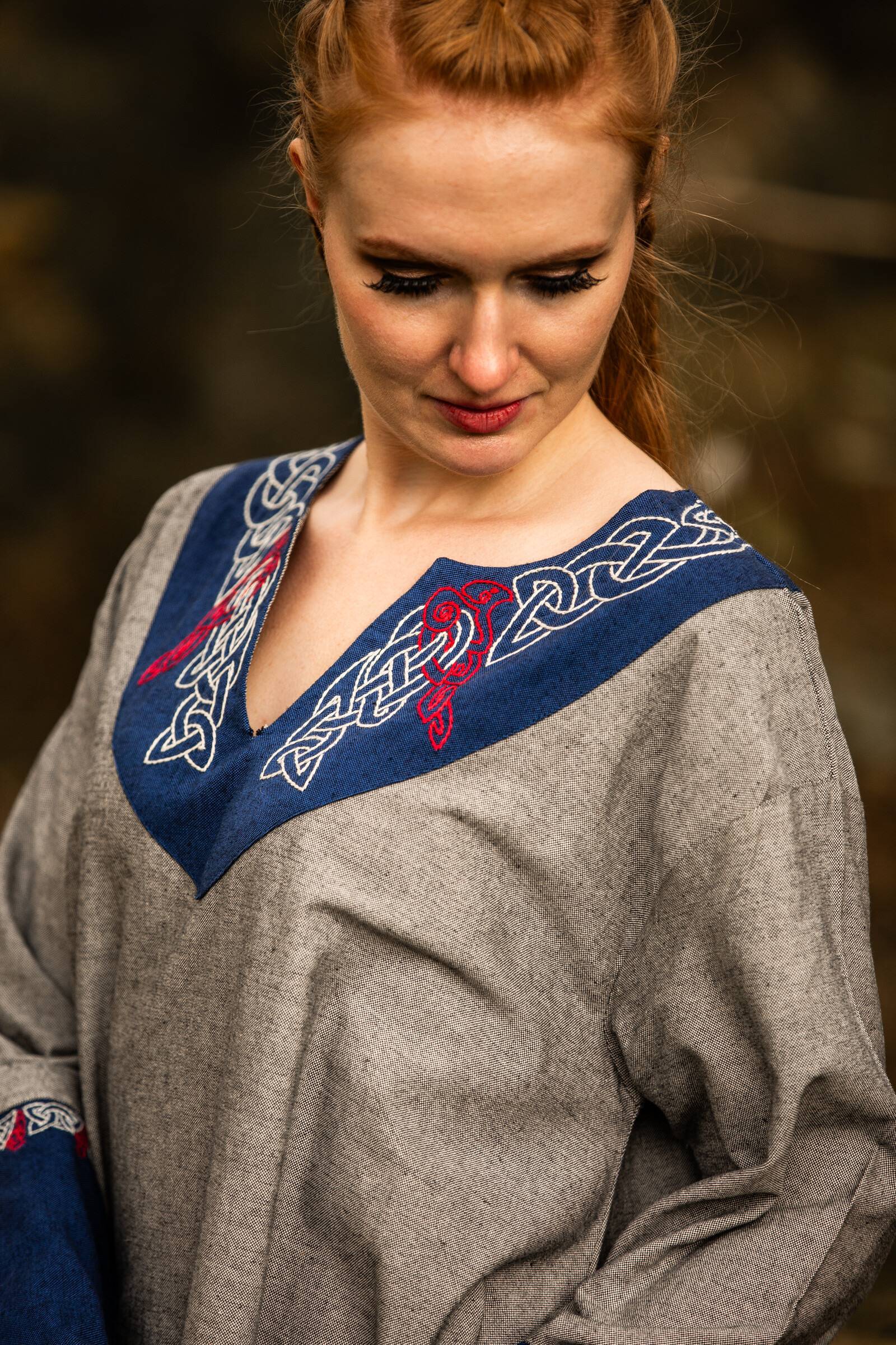 Vikingtuniek in grijs-blauw