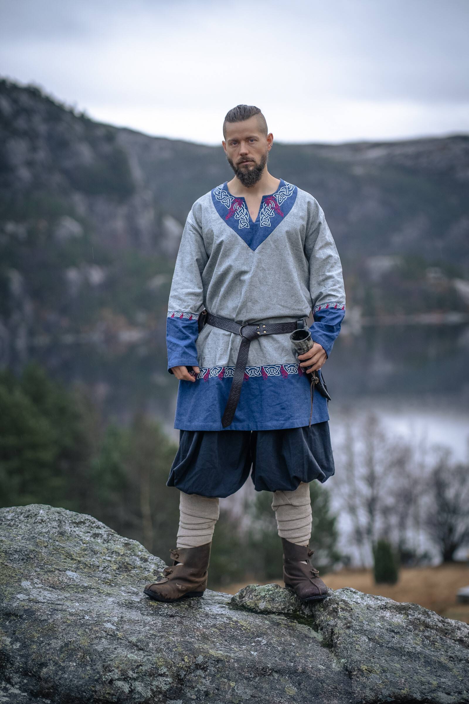 Vikingtuniek in Grijs-Blauw