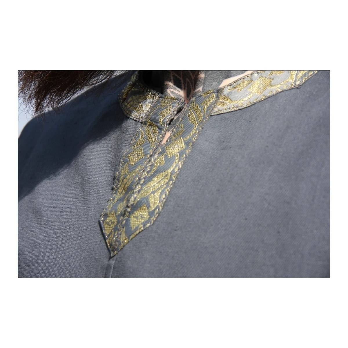 Wikinger Tunika in Blau mit Gold