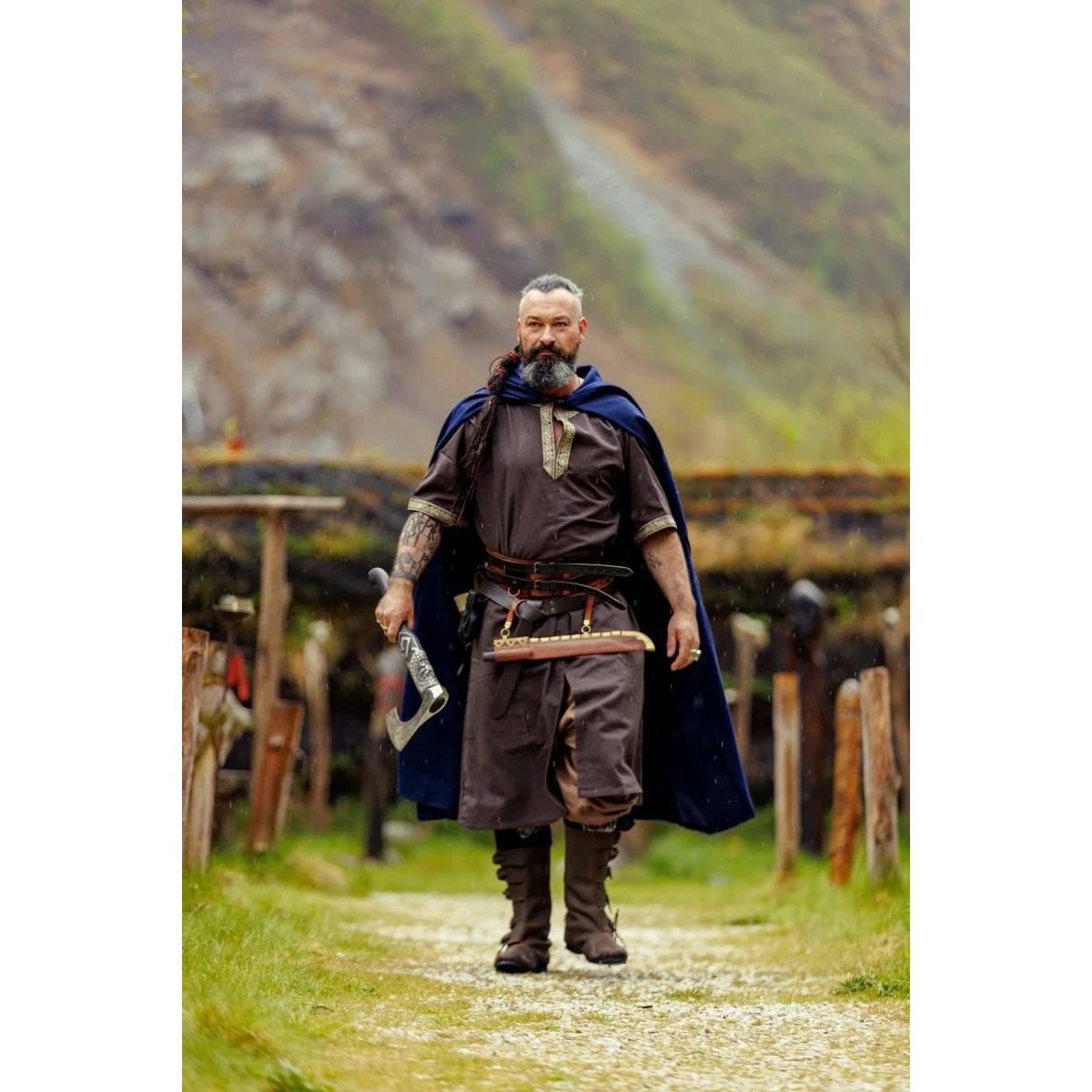 Viking-Romeins-Middeleeuwse Tuniek, Katoen in Bruin