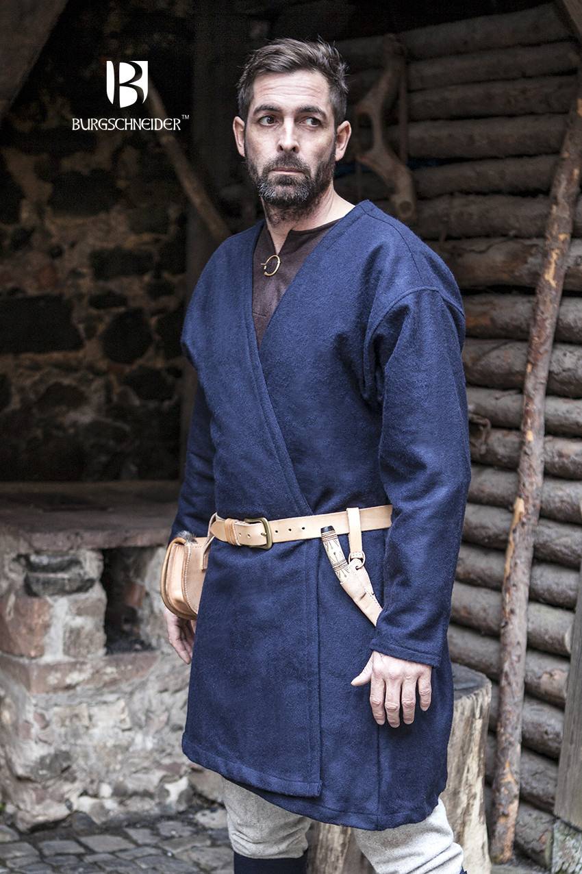 Viking Kaftan Loki in Wol en in Blauw