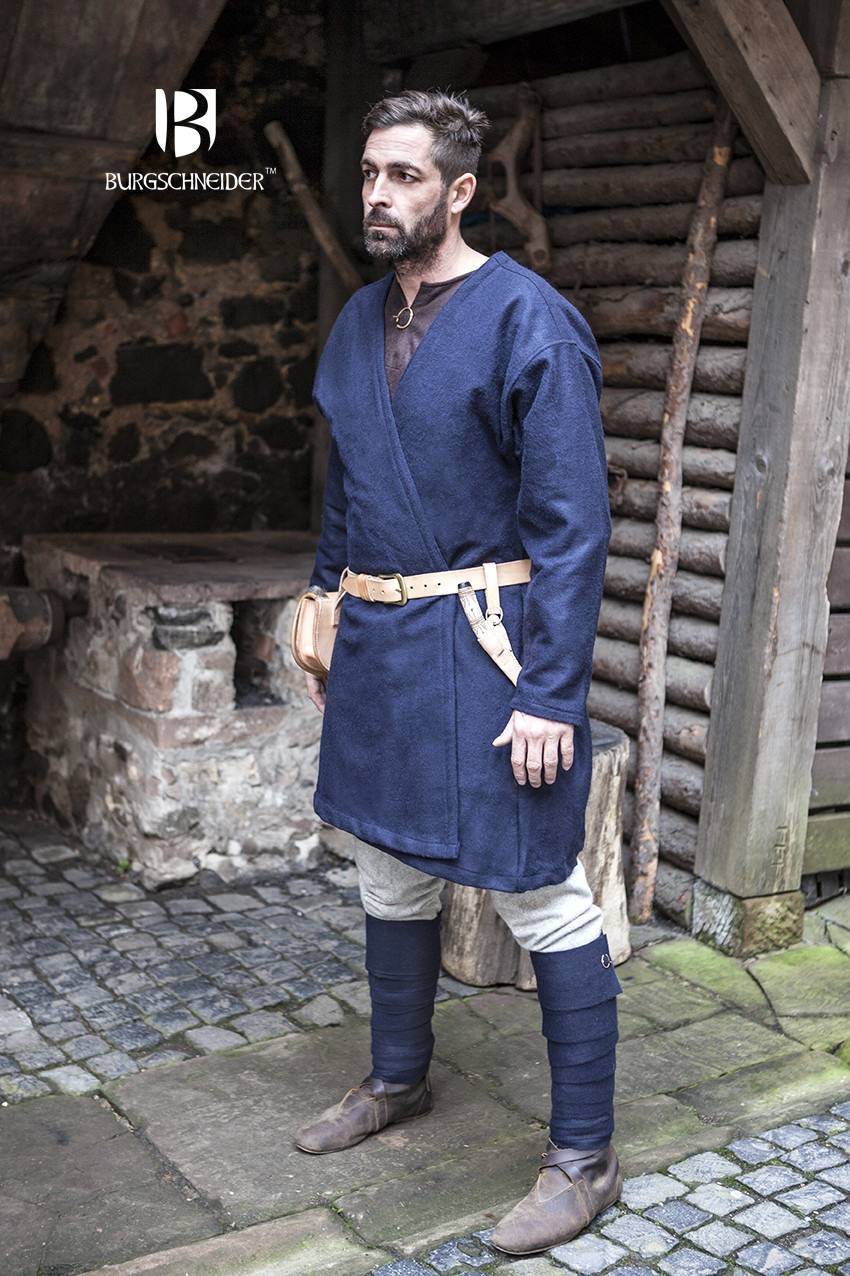 Viking Kaftan Loki in Wol en in Blauw